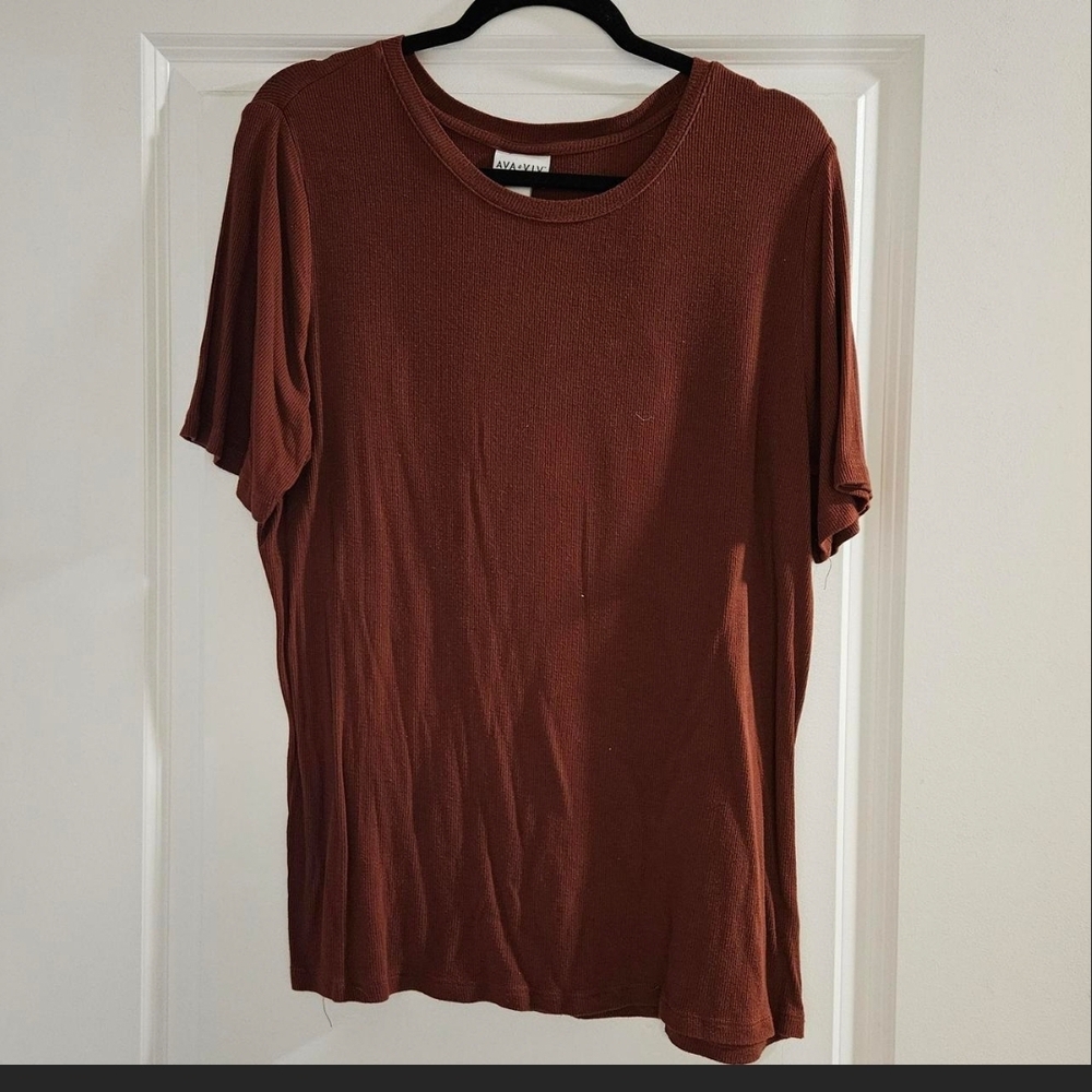 Ava & Viv Burnt Orange Short Sleeve Tee